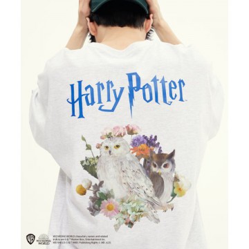 韓國Romantic Crown - [HP X RMTC] OWL FLOWER T-SHIRTS_LIGHT GREY